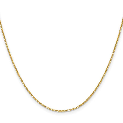 18 Inch 14K Yellow Gold 1.45mm D/C Round Cable Chain Necklace