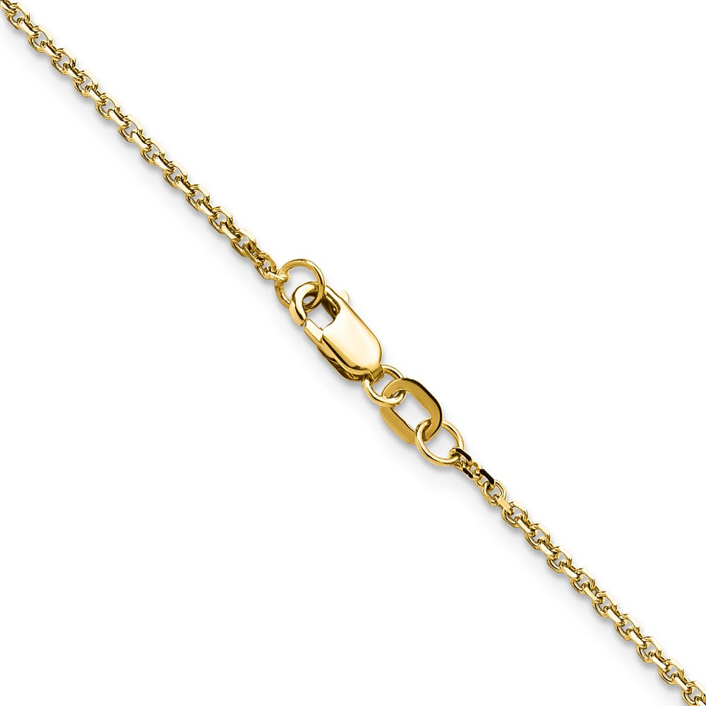 16 Inch 14K Yellow Gold 1.45mm D/C Round Cable Chain Necklace