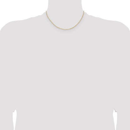 16 Inch 14K Yellow Gold 1.45mm D/C Round Cable Chain Necklace