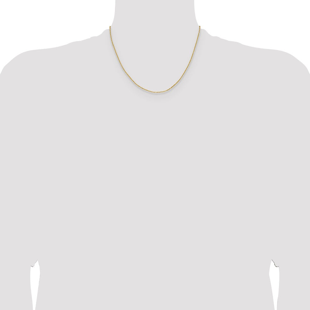 18 Inch 14K Yellow Gold 1.45mm D/C Round Cable Chain Necklace