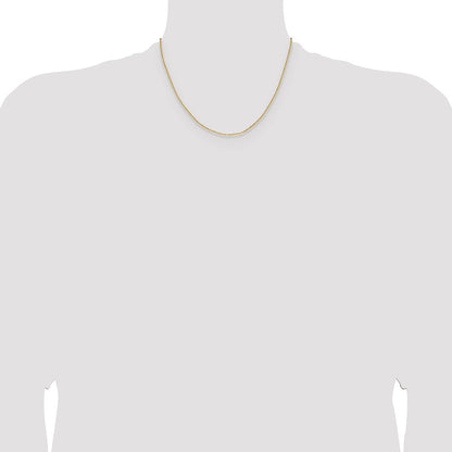 18 Inch 14K Yellow Gold 1.45mm D/C Round Cable Chain Necklace