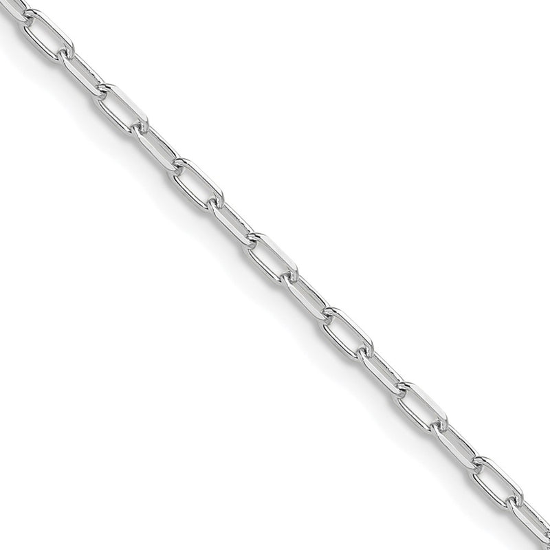 24 Inch 14K White Gold Wg 2.2mm Solid Beveled D/C Paperclip Chain Necklace