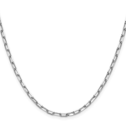 16 Inch 14K White Gold Wg 3.0mm Solid Beveled D/C Paperclip Chain Necklace