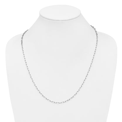 24 Inch 14K White Gold Wg 3.0mm Solid Beveled D/C Paperclip Chain Necklace