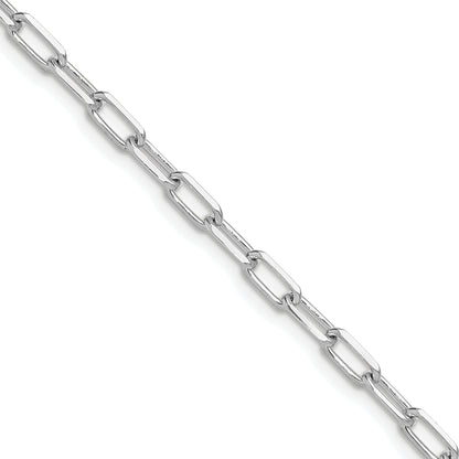 14K White Gold Wg 3.5mm Solid Beveled D/C Paperclip Chain