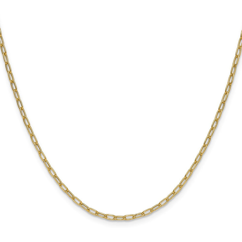 2 Inch 14K Yellow Gold 2.2mm Semi Solid Paperclip Chain Necklace