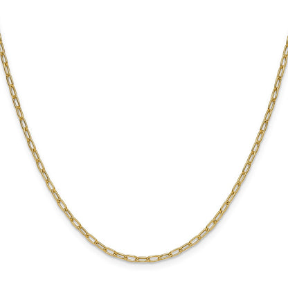 24 Inch 14K Yellow Gold 2.2mm Semi Solid Paperclip Chain Necklace