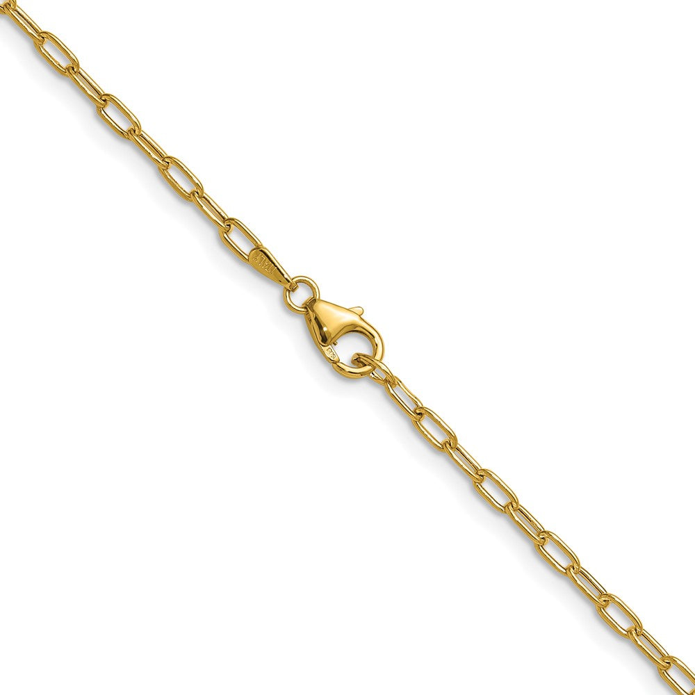 24 Inch 14K Yellow Gold 2.2mm Semi Solid Paperclip Chain Necklace