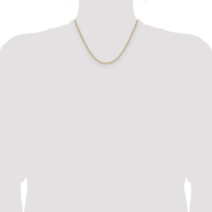 18 Inch 14K Yellow Gold 2.2mm Semi Solid Paperclip Chain Necklace