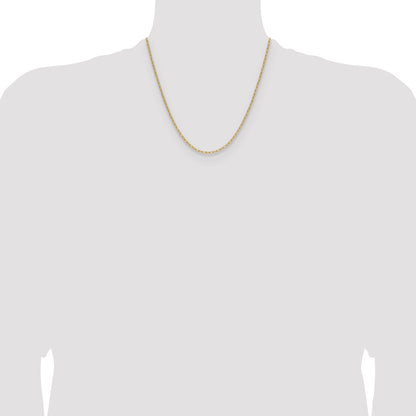 2 Inch 14K Yellow Gold 2.2mm Semi Solid Paperclip Chain Necklace