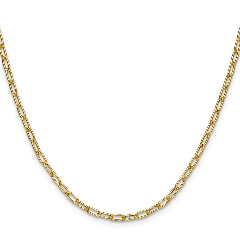 24 Inch 14K Yellow Gold 3.0mm Semi Solid Paperclip Chain Necklace