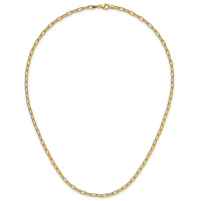 2 Inch 14K Yellow Gold 3.0mm Semi Solid Paperclip Chain Necklace