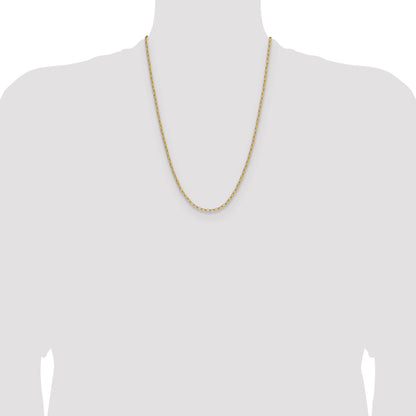 24 Inch 14K Yellow Gold 3.0mm Semi Solid Paperclip Chain Necklace