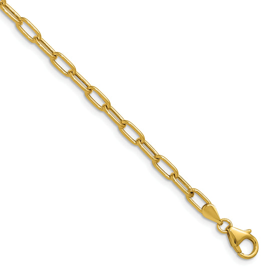 14K Yellow Gold 3.7mm Semi Solid Paperclip Chain