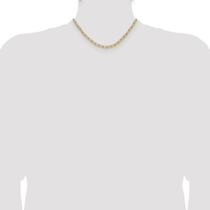 16 Inch 14K Yellow Gold 4.5mm Semi Solid Paperclip Chain Necklace