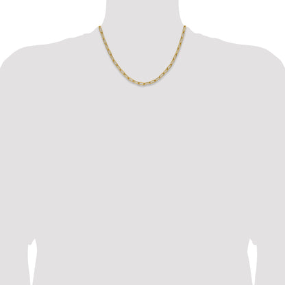 18 Inch 14K Yellow Gold 4.5mm Semi Solid Paperclip Chain Necklace