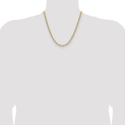 2 Inch 14K Yellow Gold 4.5mm Semi Solid Paperclip Chain Necklace