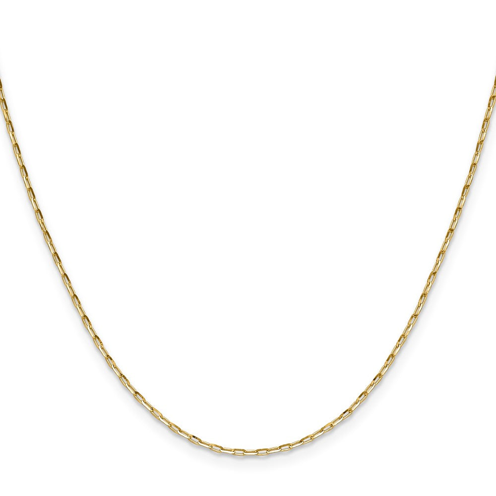 22 Inch 14K Yellow Gold 1.4mm D/C Open Long Link Cable Chain Necklace