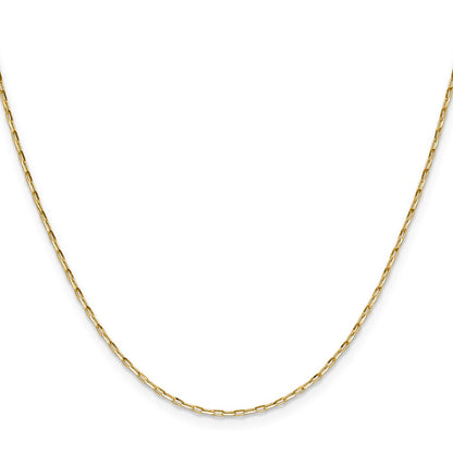 22 Inch 14K Yellow Gold 1.4mm D/C Open Long Link Cable Chain Necklace