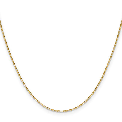 14K Yellow Gold 1.4mm D/C Open Long Link Cable Chain