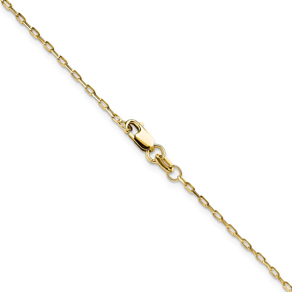 22 Inch 14K Yellow Gold 1.4mm D/C Open Long Link Cable Chain Necklace