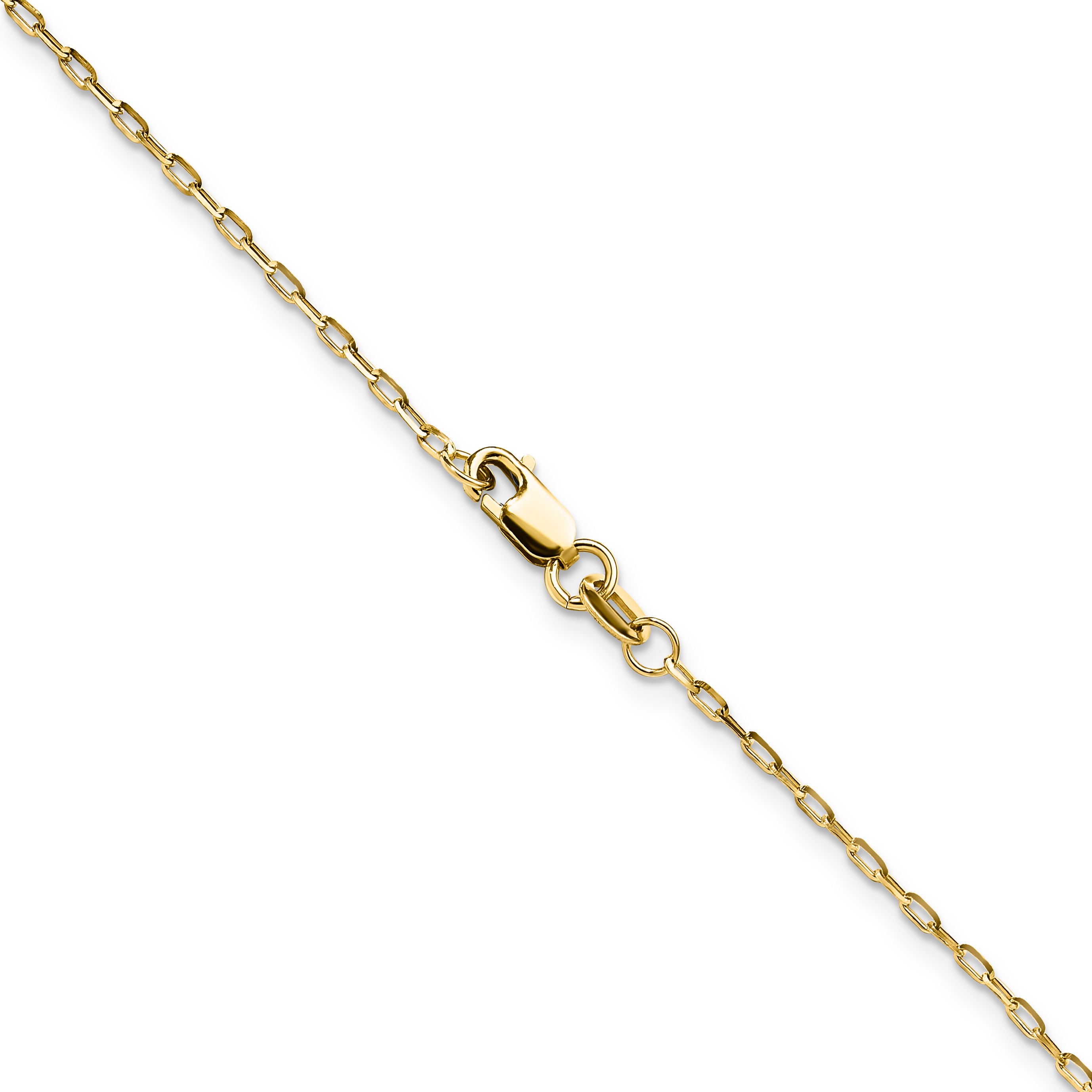 14K Yellow Gold 1.4mm D/C Open Long Link Cable Chain