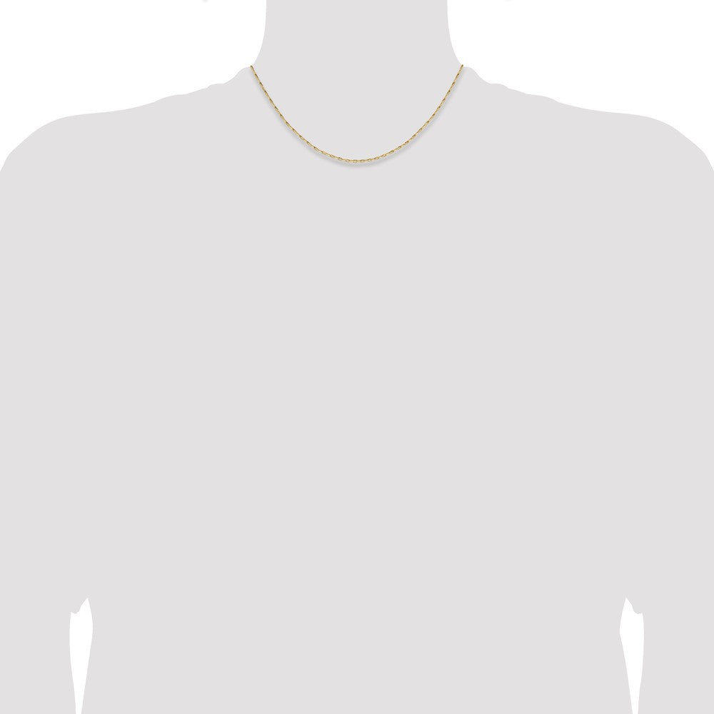 16 Inch 14K Yellow Gold 1.4mm D/C Open Long Link Cable Chain Necklace