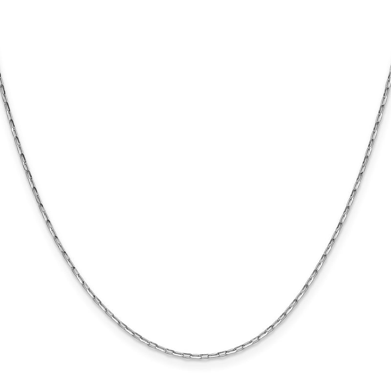 18 Inch 14K White Gold 1.4mm D/C Open Long Link Cable Chain Necklace