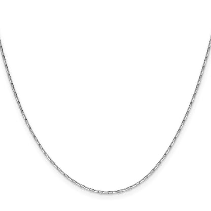 24 Inch 14K White Gold 1.4mm D/C Open Long Link Cable Chain Necklace