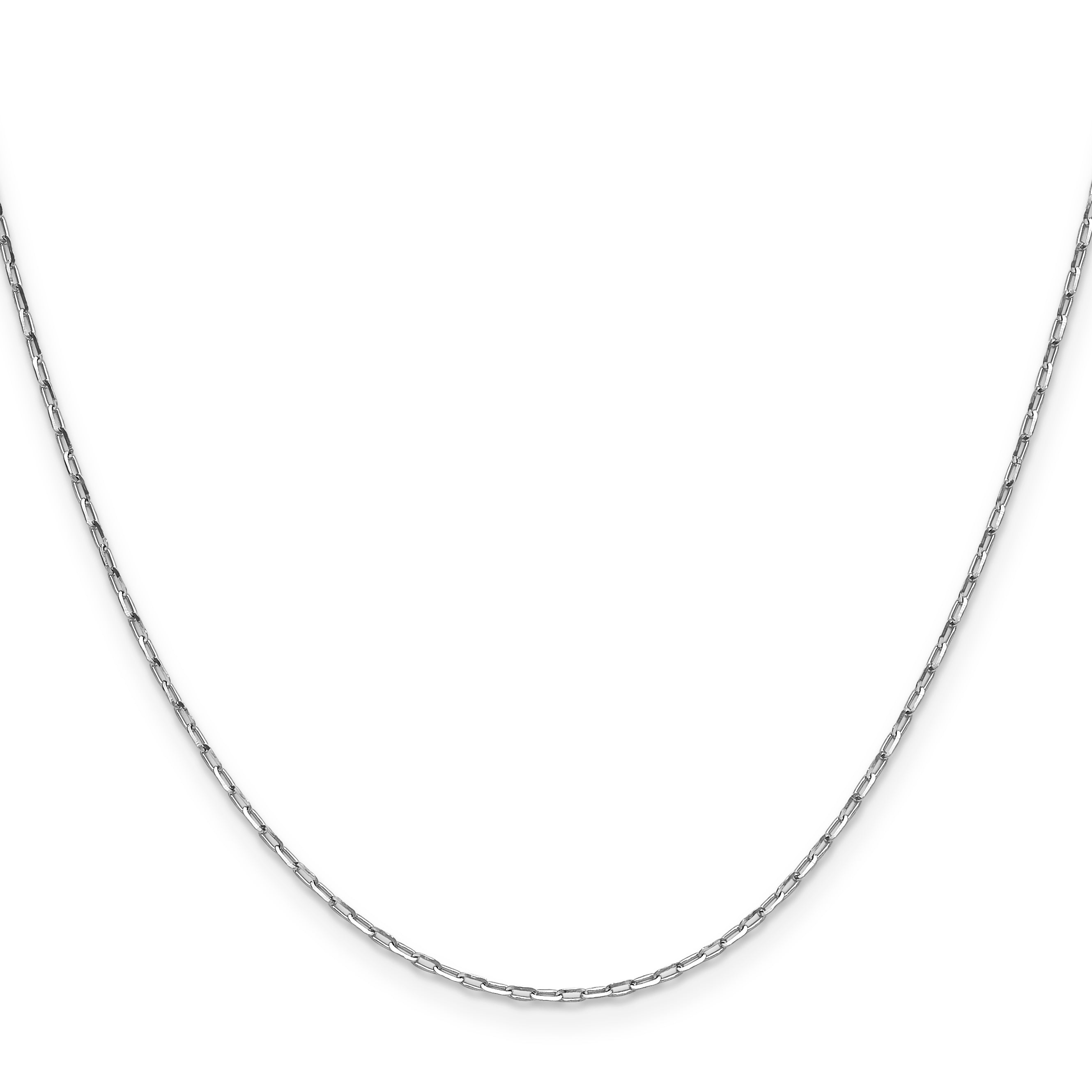 14K White Gold 1.4mm D/C Open Long Link Cable Chain