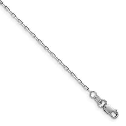 22 Inch 14K White Gold 1.4mm D/C Open Long Link Cable Chain Necklace