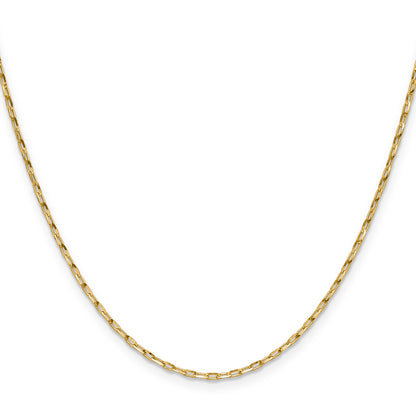 14K Yellow Gold 1.75mm D/C Open Long Link Cable Chain