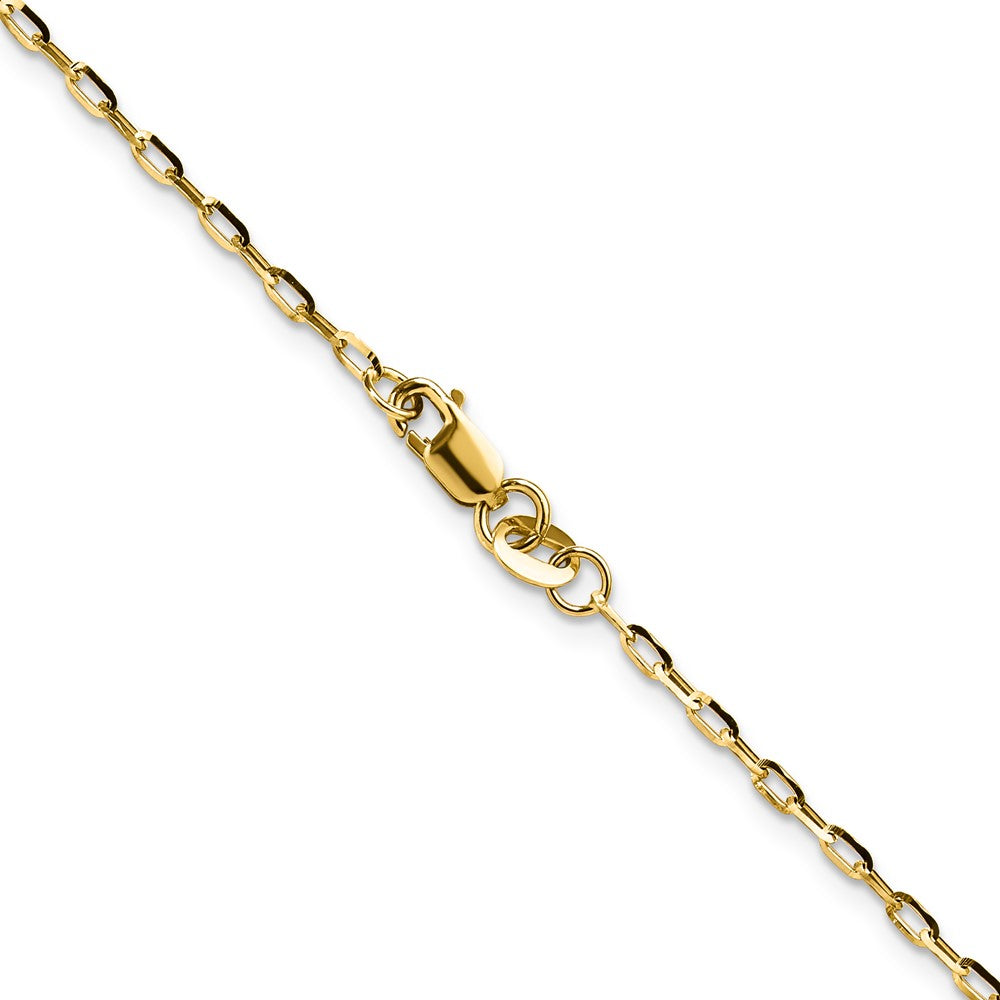 16 Inch 14K Yellow Gold 1.75mm D/C Open Long Link Cable Chain Necklace