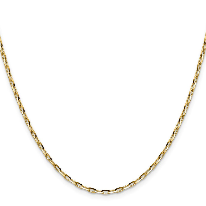 16 Inch 14K Yellow Gold 2.3mm D/C Open Long Link Cable Chain Necklace