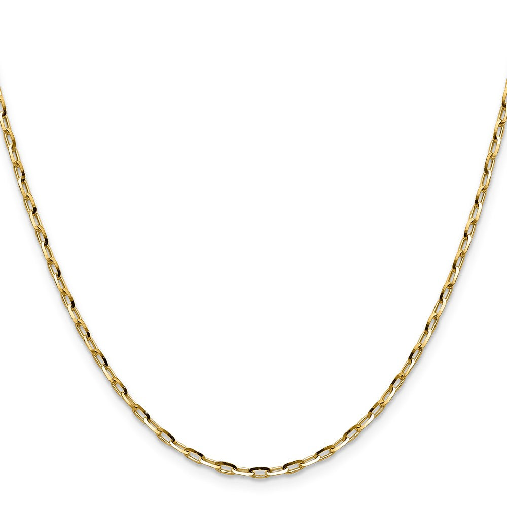 24 Inch 14K Yellow Gold 2.3mm D/C Open Long Link Cable Chain Necklace