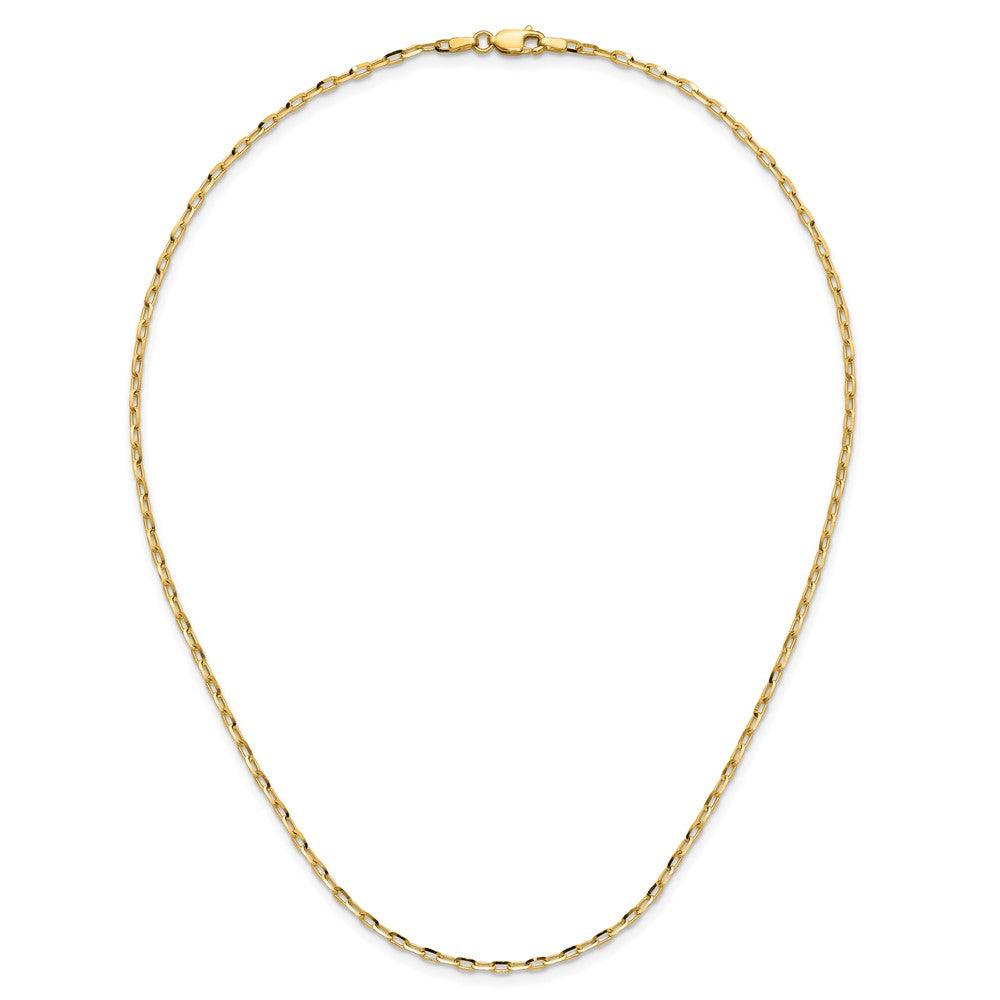 18 Inch 14K Yellow Gold 2.3mm D/C Open Long Link Cable Chain Necklace
