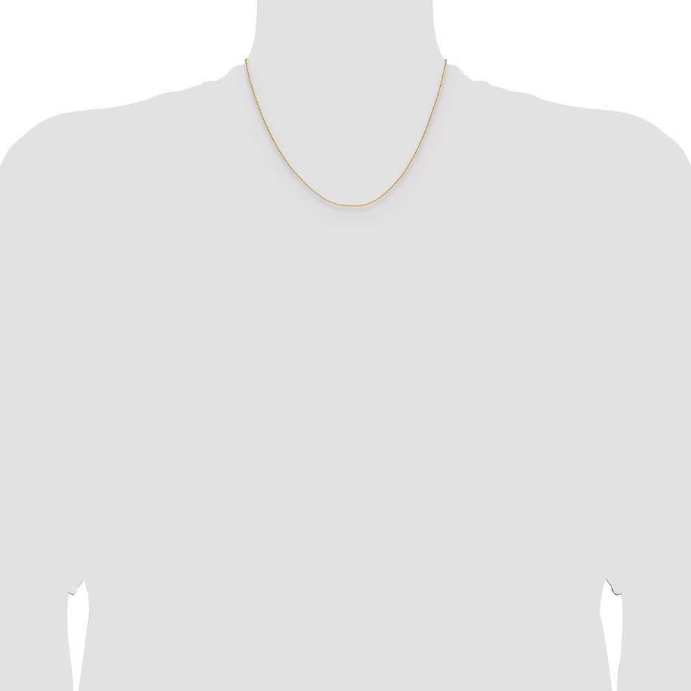 18 Inch 14K Yellow Gold 1mm D/C Oval Link Chain Necklace