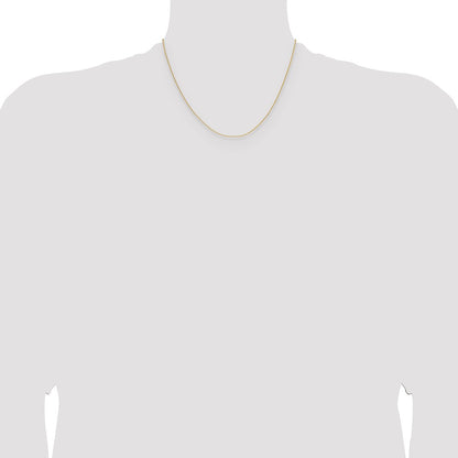 18 Inch 14K Yellow Gold 1mm D/C Oval Link Chain Necklace