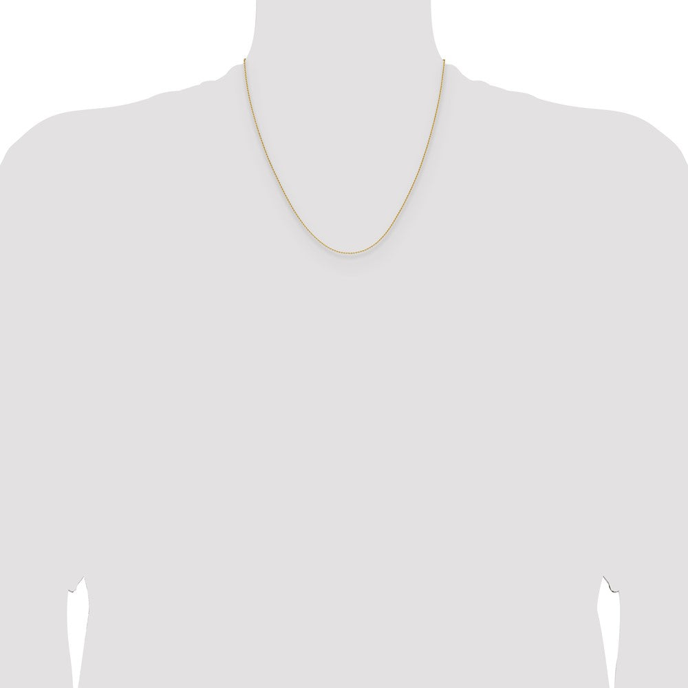 2 Inch 14K Yellow Gold 1mm D/C Oval Link Chain Necklace