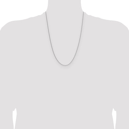 24 Inch 14K White Gold 1mm D/C Oval Link Chain Necklace