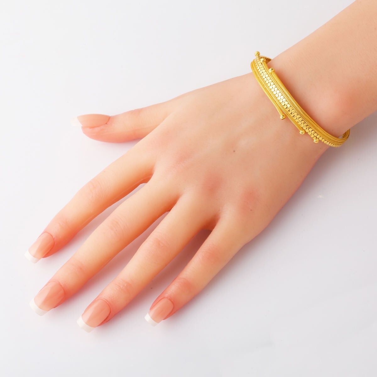 14K Yellow Gold Double Chain Woven Link Bridal Set