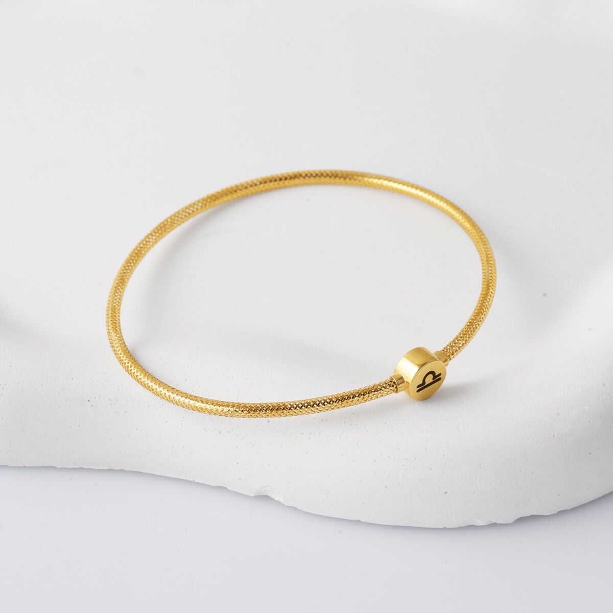 14K Yellow Gold Libra Zodiac Italian Bracelet