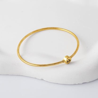 14K Yellow Gold Libra Zodiac Italian Bracelet