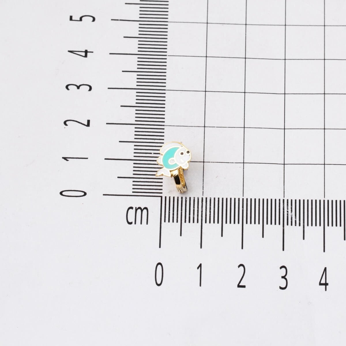 14K Yellow Gold Fish Enamel Children's Earrings