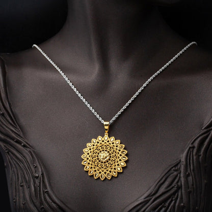 14K Yellow Gold Sun Cycle Pendant