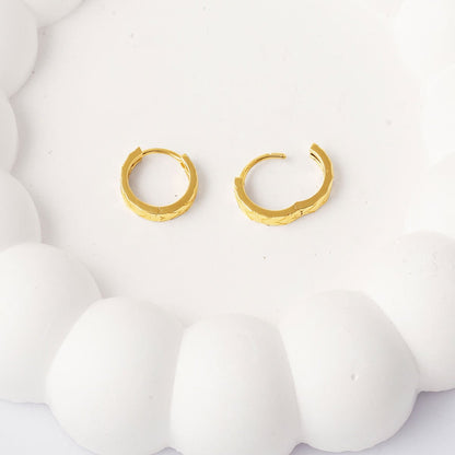 14K Yellow Gold Arrow Design Hoop Earrings
