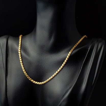 14K Yellow Gold Sequin Wide Chain 45 cm 5mm