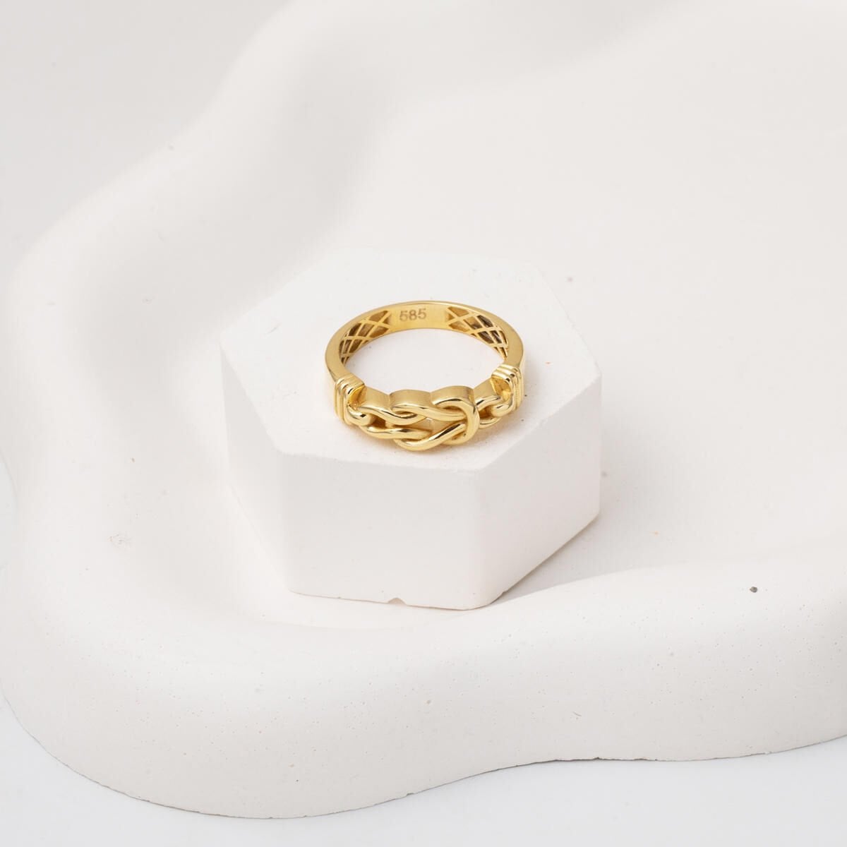 14K Yellow Gold Infinity Link Ring