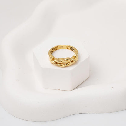 14K Yellow Gold Infinity Link Ring