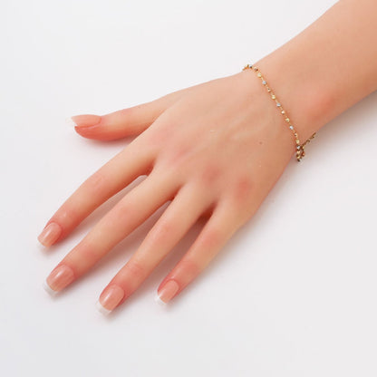 14K Yellow Gold Colored Gold Bead Bracelet